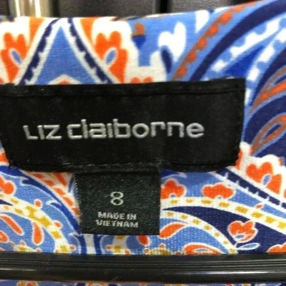 Liz Claiborne Short Cap Sleeve,pattern,round neck,soft light,stretch - Picture 9 of 10